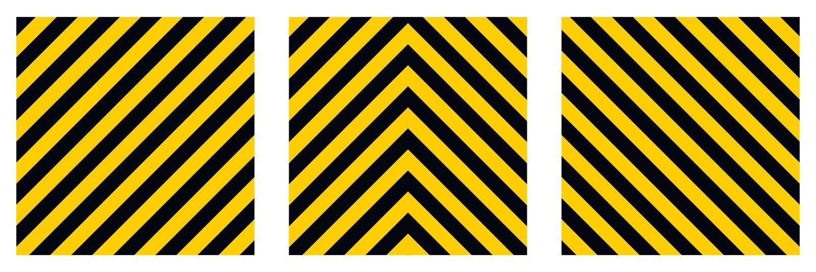 set warning striped rectangular background, yellow and black stripes on the diagonal, a warning to be careful - the potential danger vector template sign