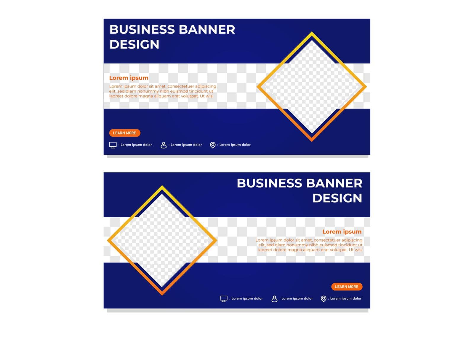 rectangle gradient business banner design template by sekitarief