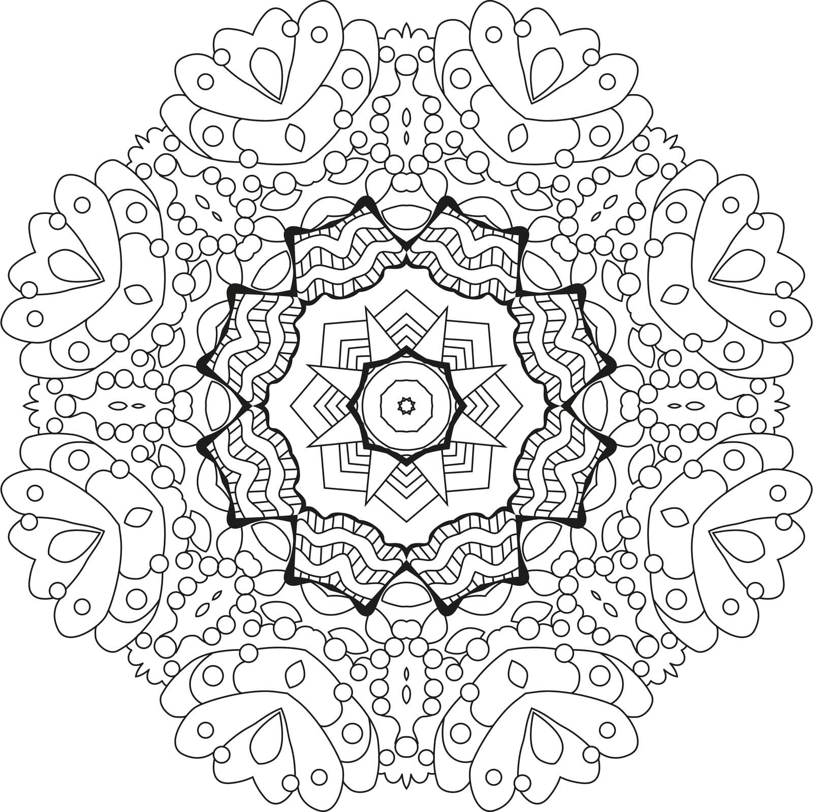 Colorful cute Mandalas. Decorative unusual round ornaments for coloring. by NataOmsk