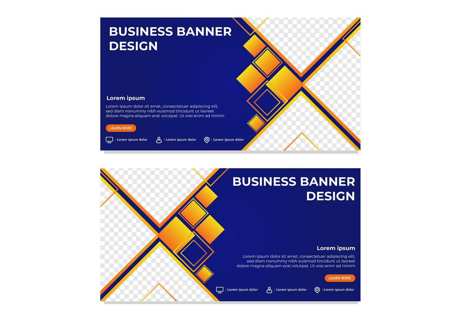 modern rectangle gradient business banner design template