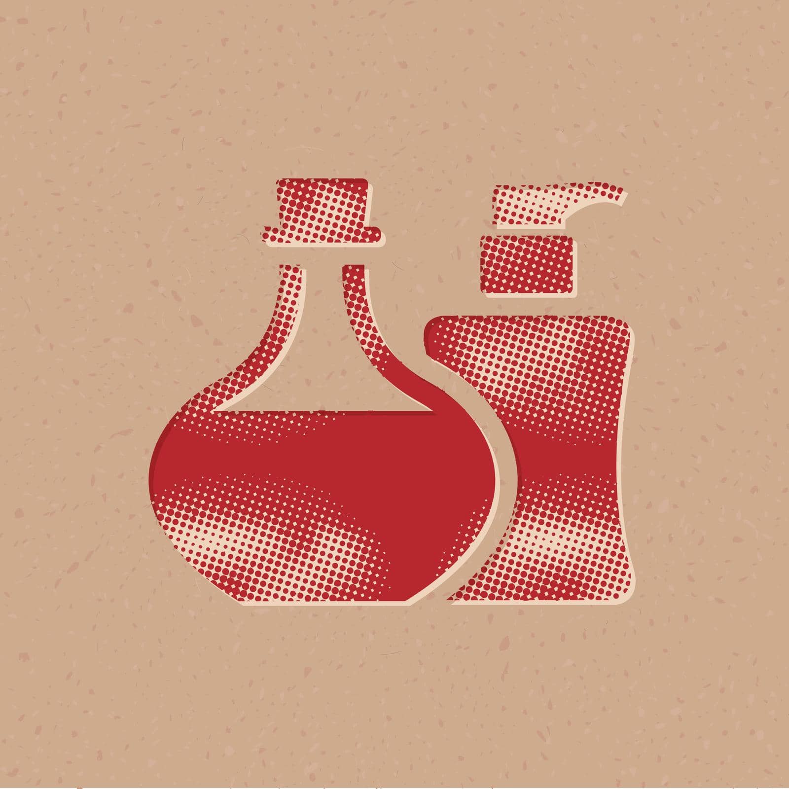 Aromatherapy icon in halftone style. Grunge background vector illustration.