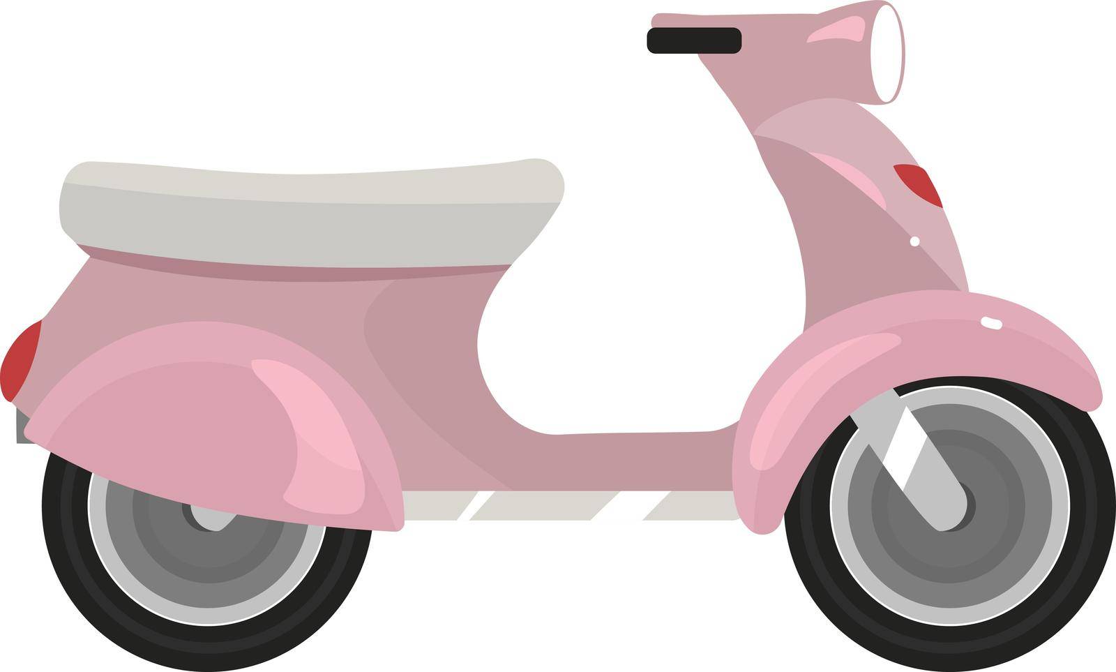 Scooter flat color vector object. Urban transportation option. Moped. Motorized individual transport. Low-speed motorcycle isolated cartoon illustration for web graphic design and animation