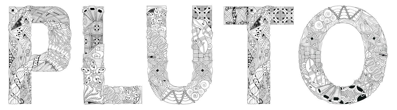 Pluto. Vector zentangle object for coloring by NataOmsk