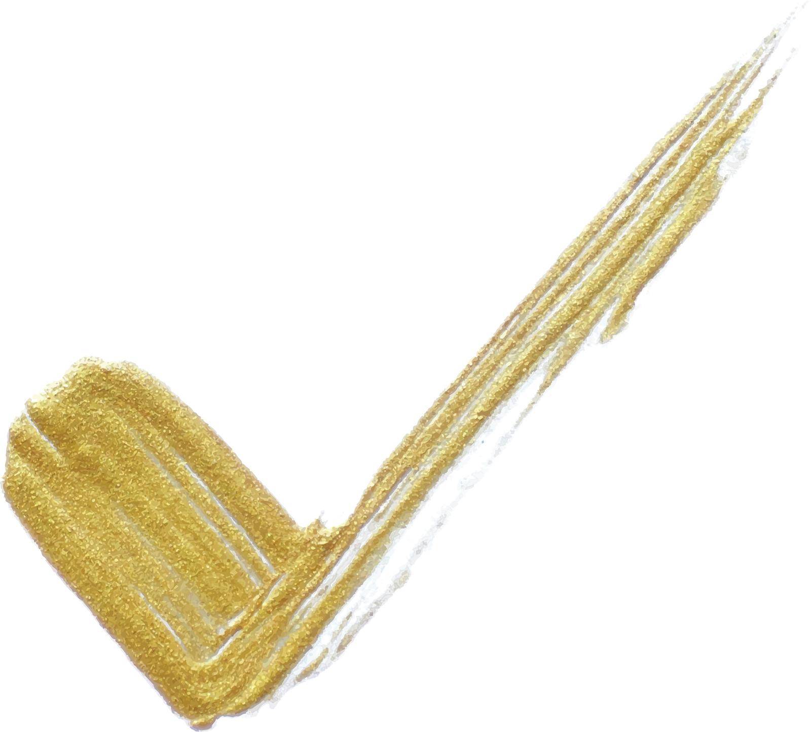 Realistic gold glitter painting brush. Hand drawing vector illustration.