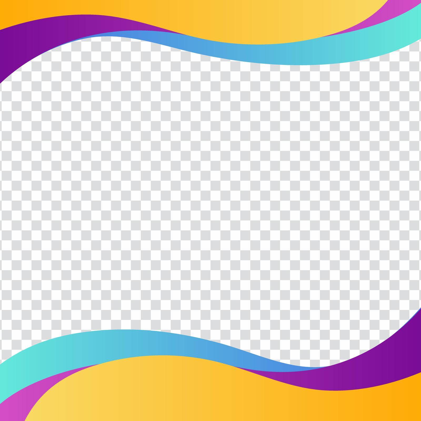 Square banner template design. Colorful curve social media frame for banner or brochure flyer.