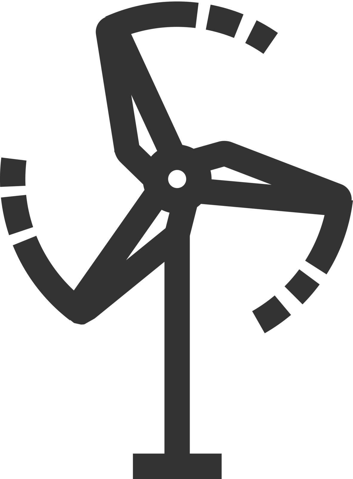Wind turbine icon in thick outline style. Black and white monochrome vector illustration.