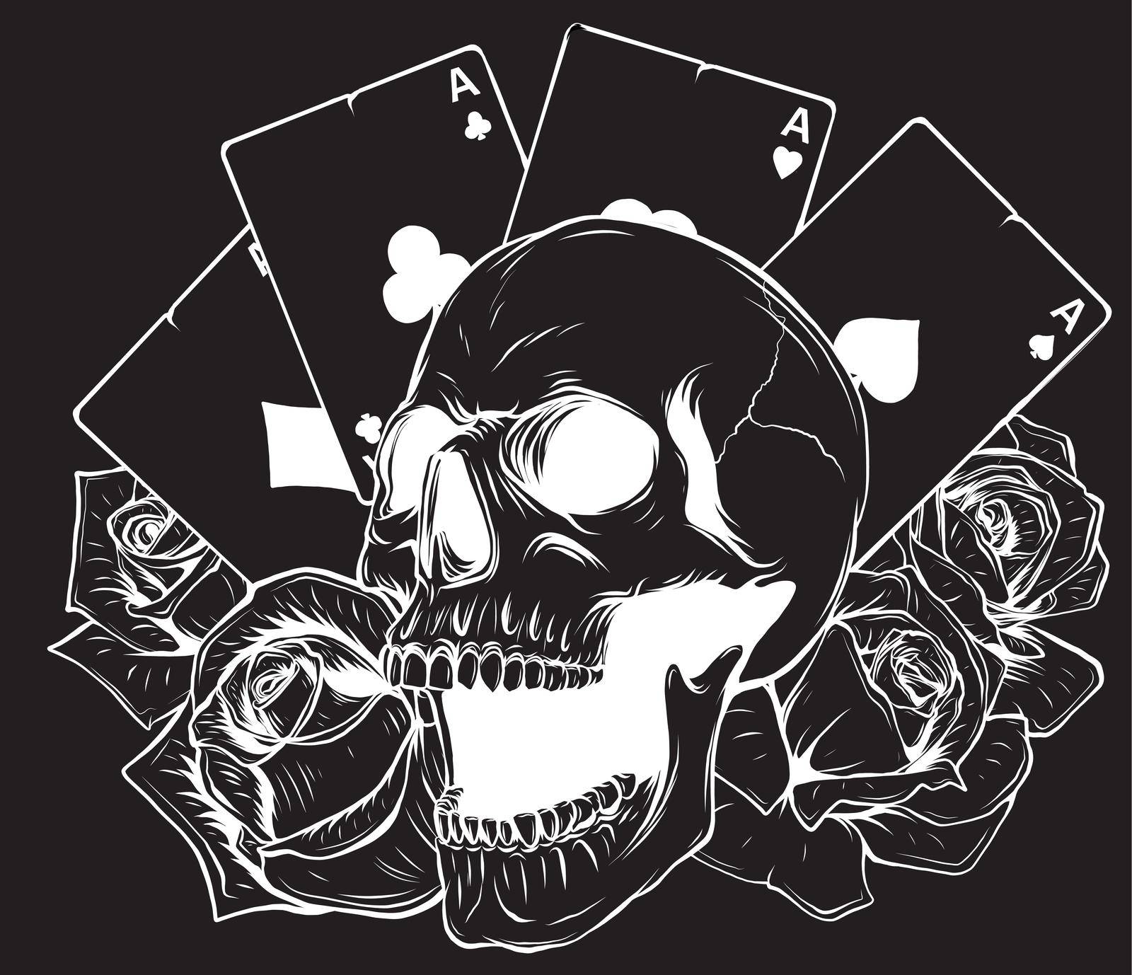Aces and Skull vector illustration