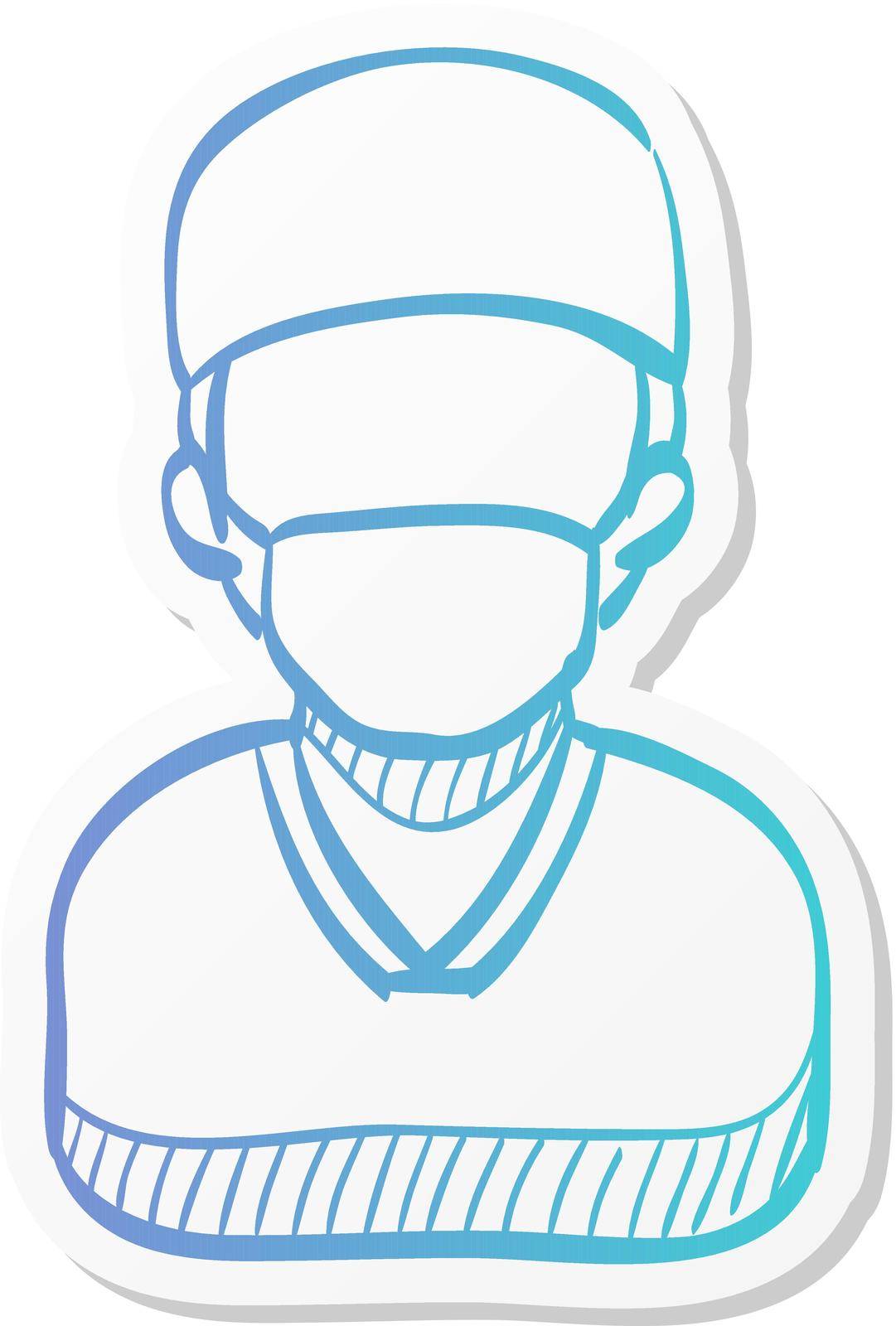 Surgeon icon in sticker color style. Medical surgery doctor plastic operation