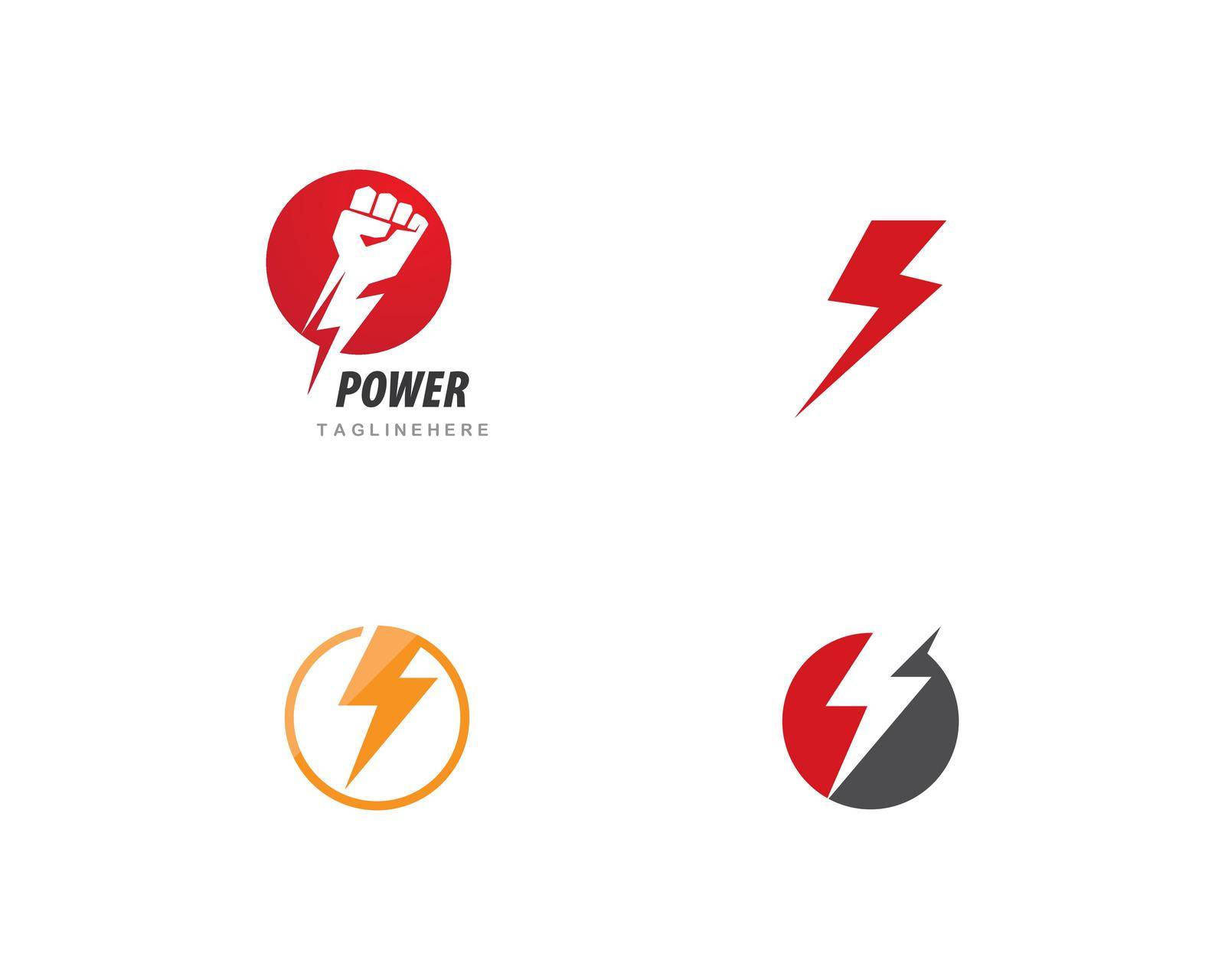 Power Lightning Logo Template vector icon illustration design
