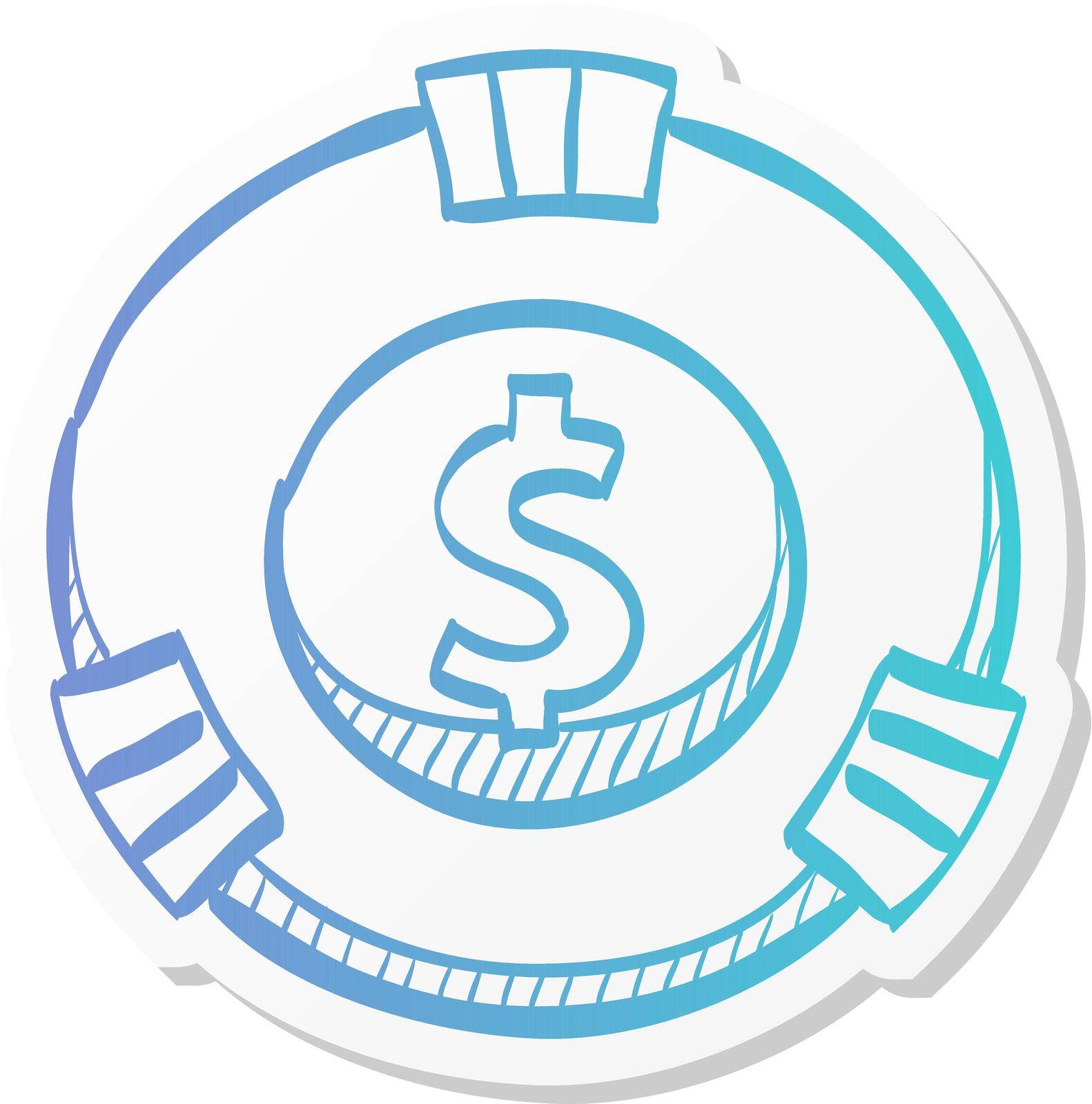 Sticker style icon - Gambling coin by puruan