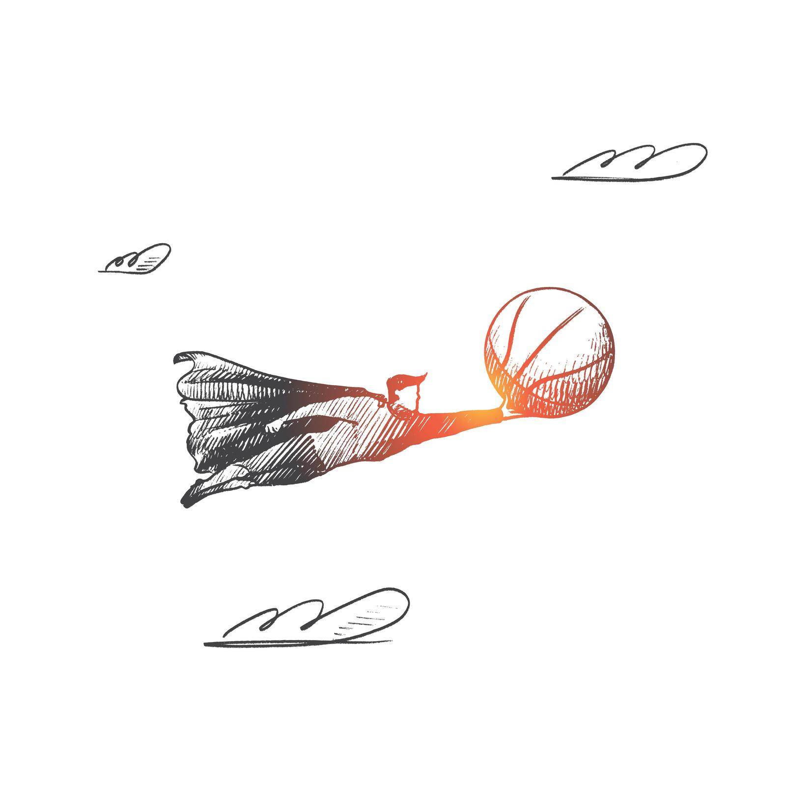 Basketball concept. Hand drawn isolated vector. by Vasilyeva