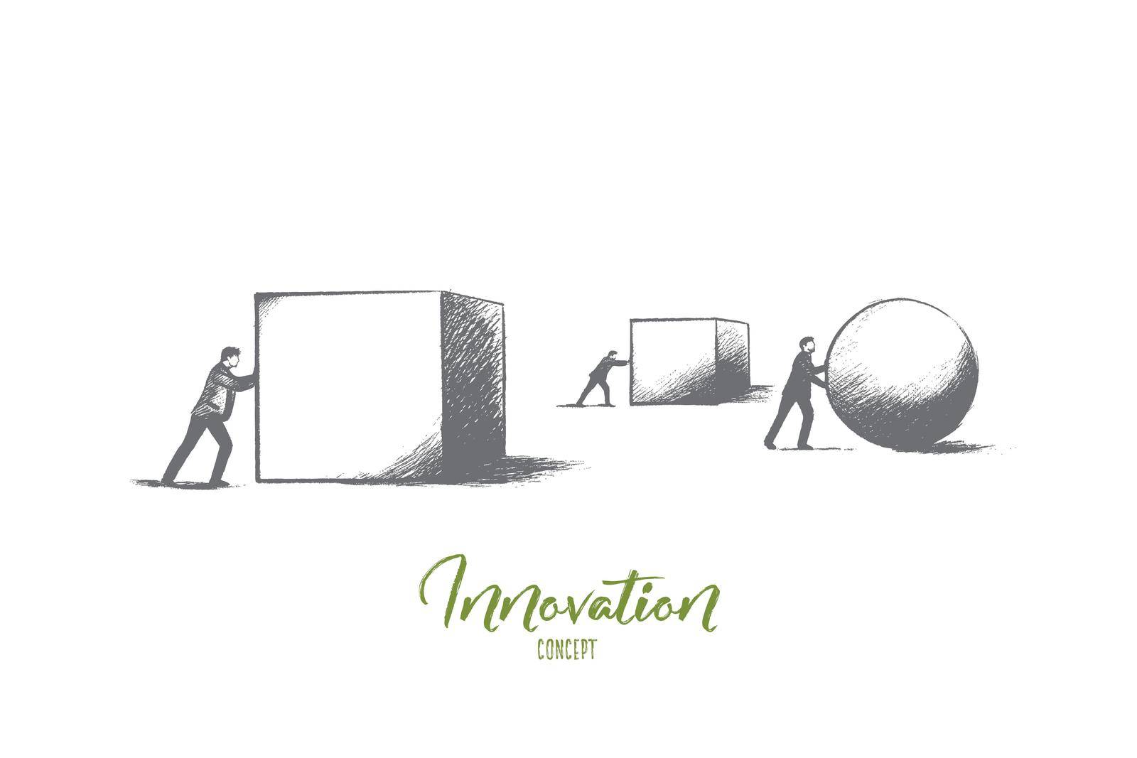 Innovation concept. Hand drawn new success idea. Technology and inspiration concept, idea for successful progress isolated vector illustration.