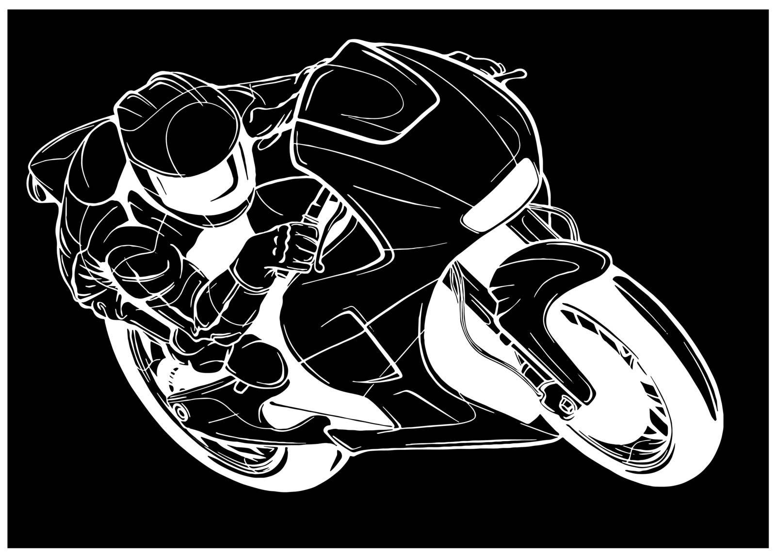 a Motorcycle racer sport vector illustration design by dean