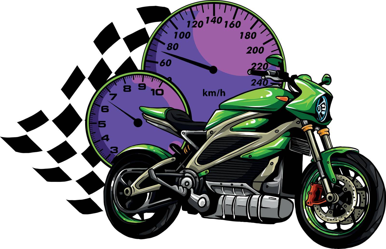 a Motorcycle racer sport vector illustration design by dean