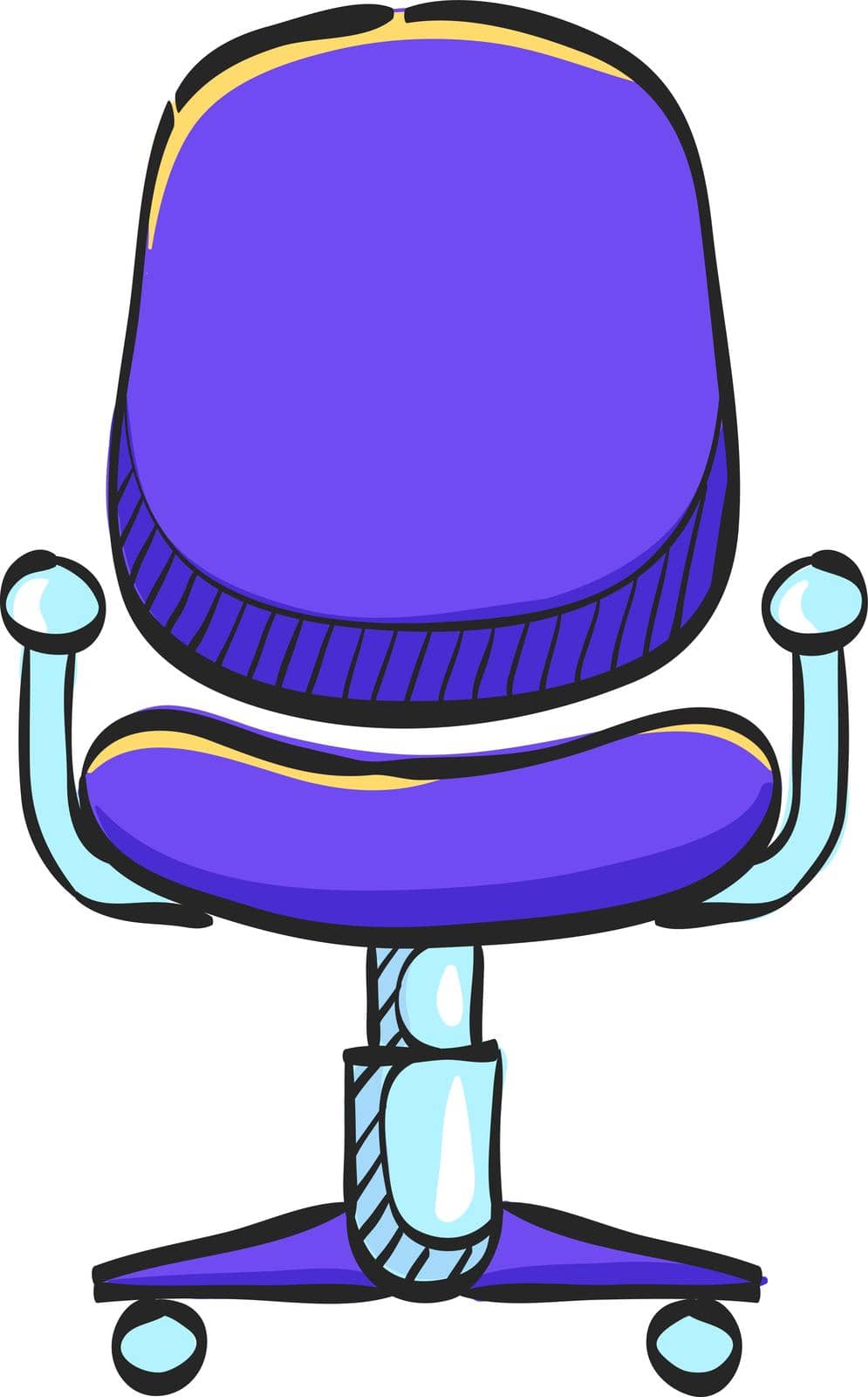 Office chair icon in color drawing. Business supply furniture comfort work