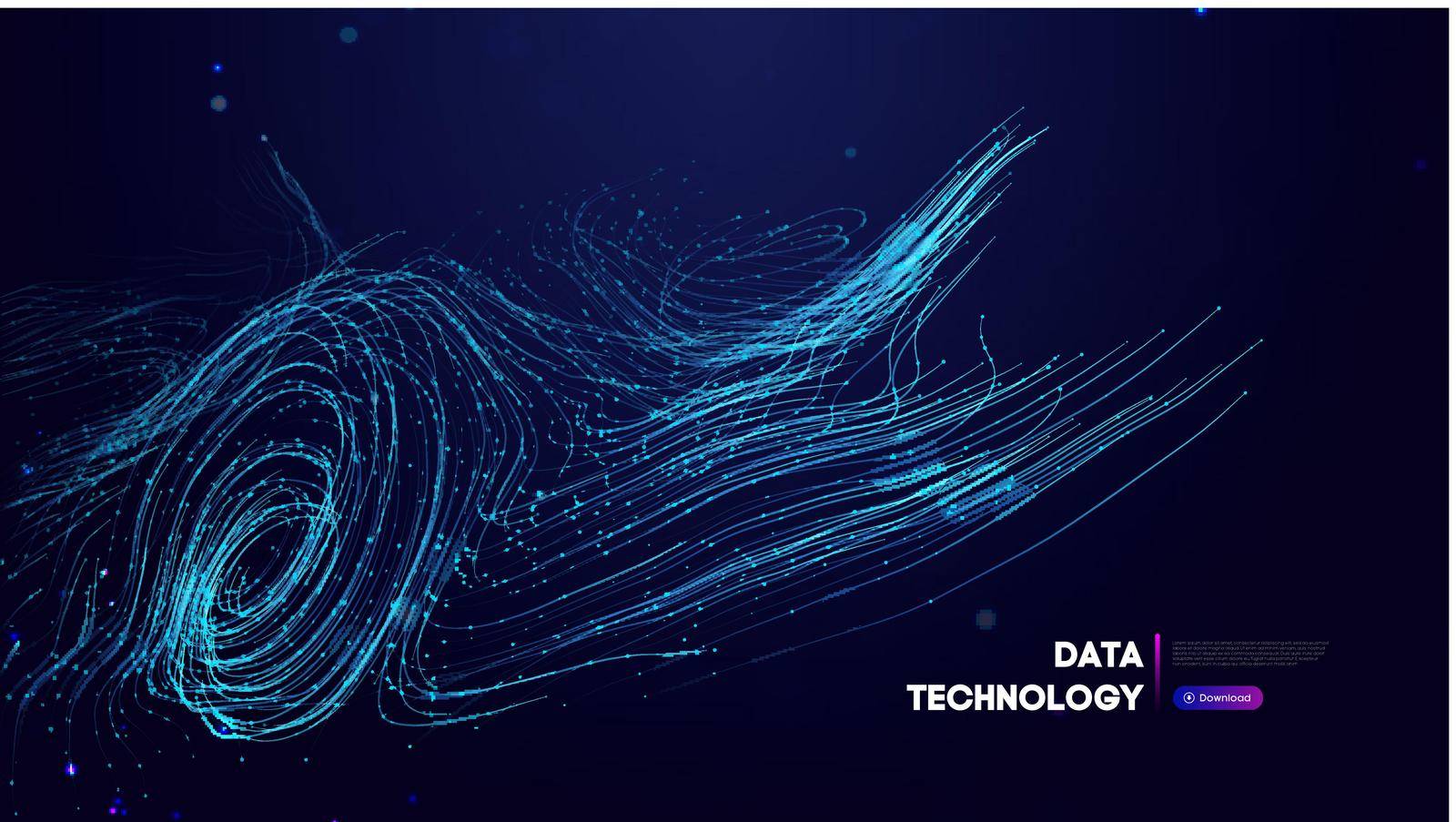 Big Data Technology vector illustration. Abstract blurred data business colored.