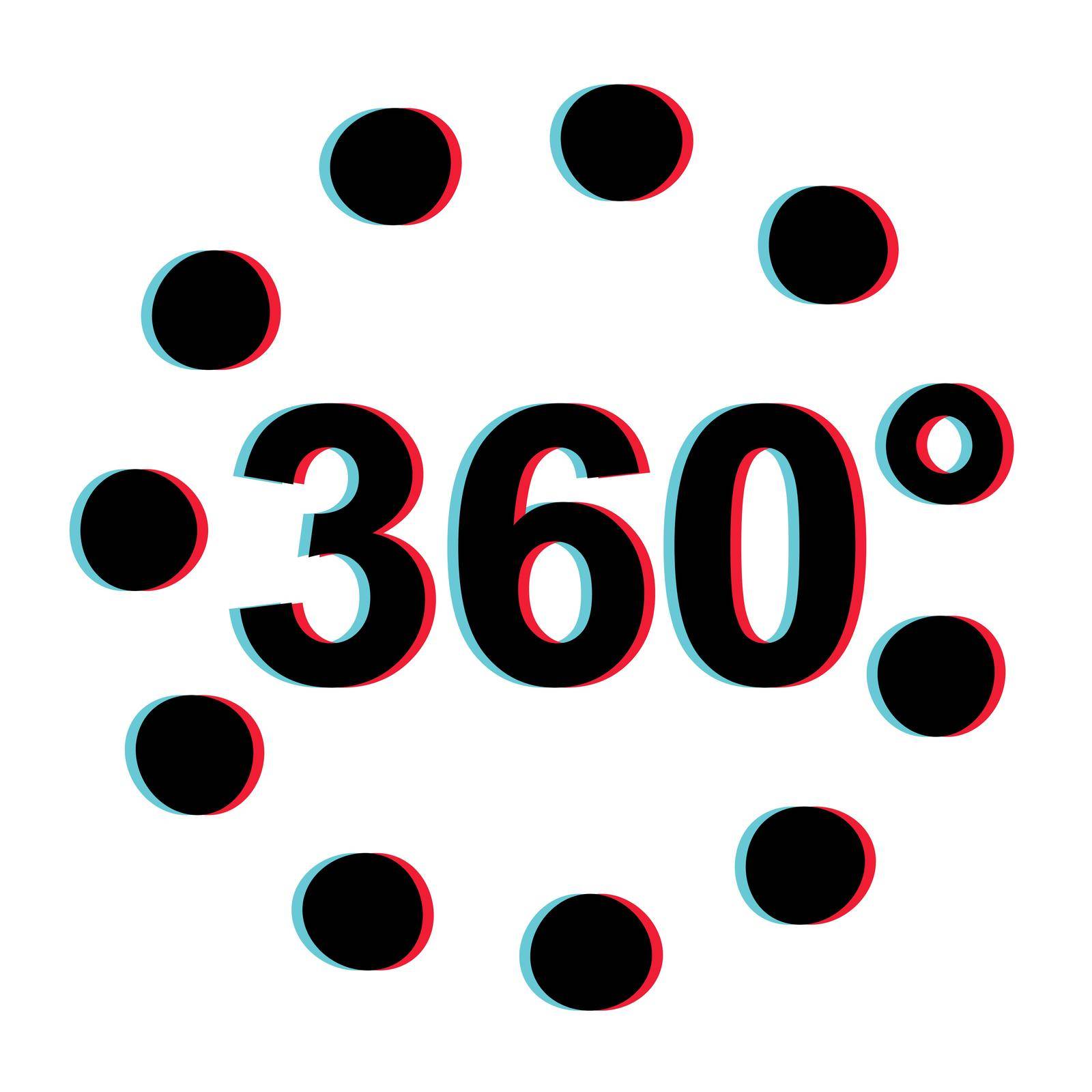 360 Degree 3d Stereoscopic Effect, Vector Viar 360 degree 3d sign vr
