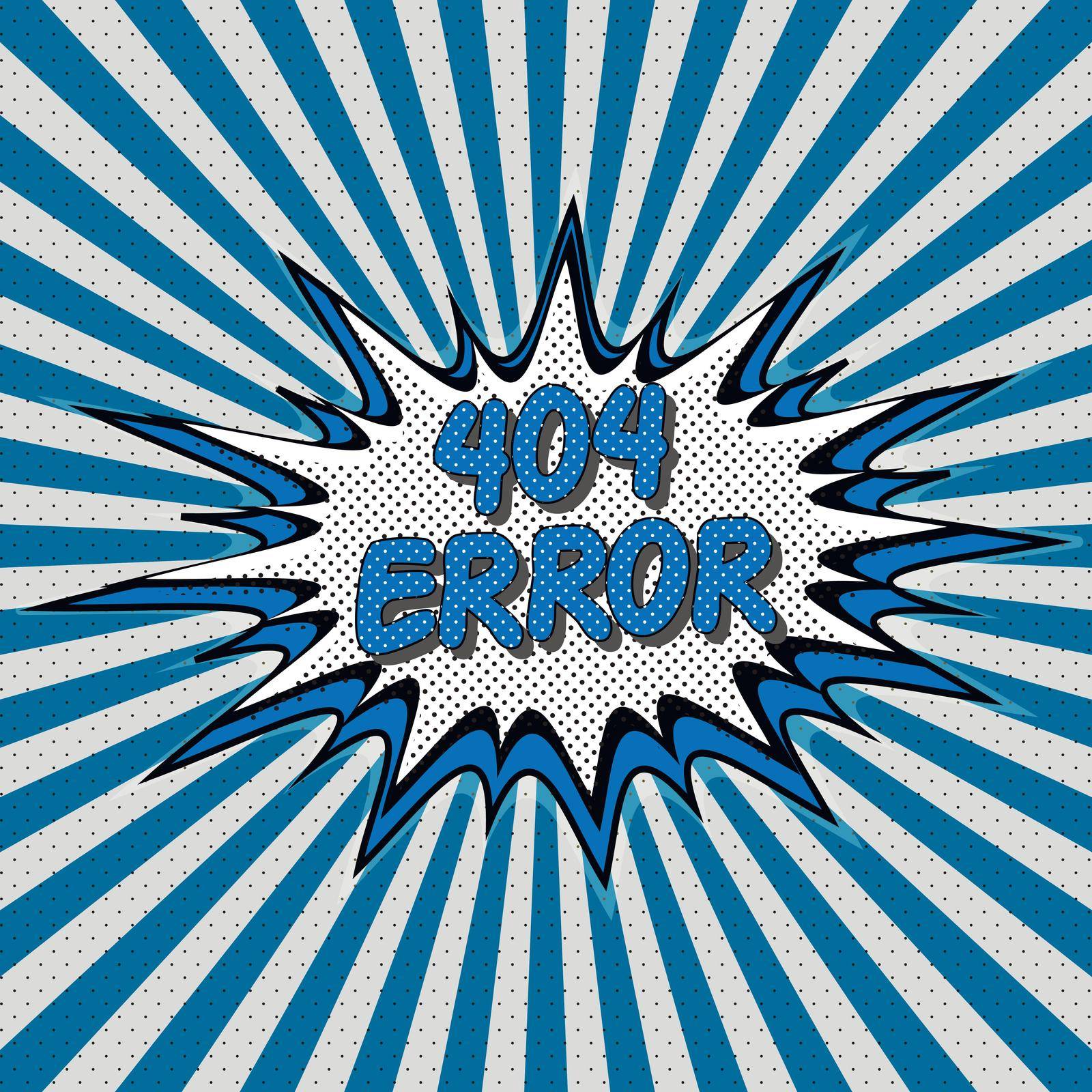 Error 404 page not found pop art style comic by koksikoks