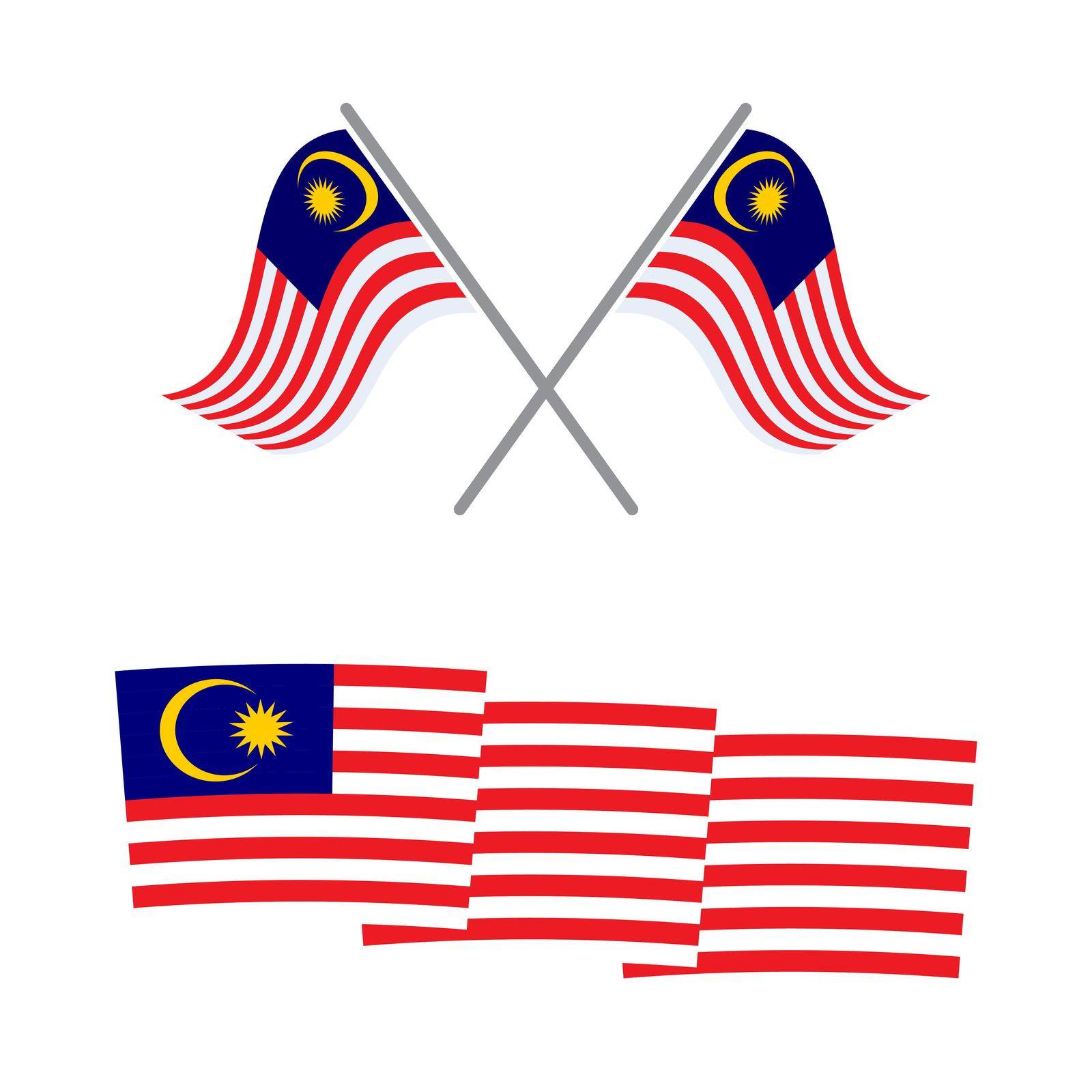 Malaysia Flag Vector icon design illustration by Elaelo