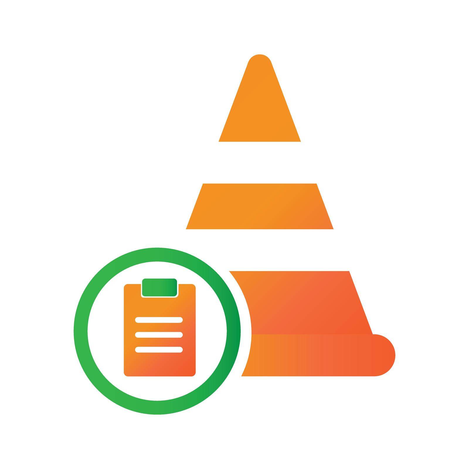 training cone progress report illlustration design. training cone progress report icon isolated on white background. ready use vector. by sekitarief