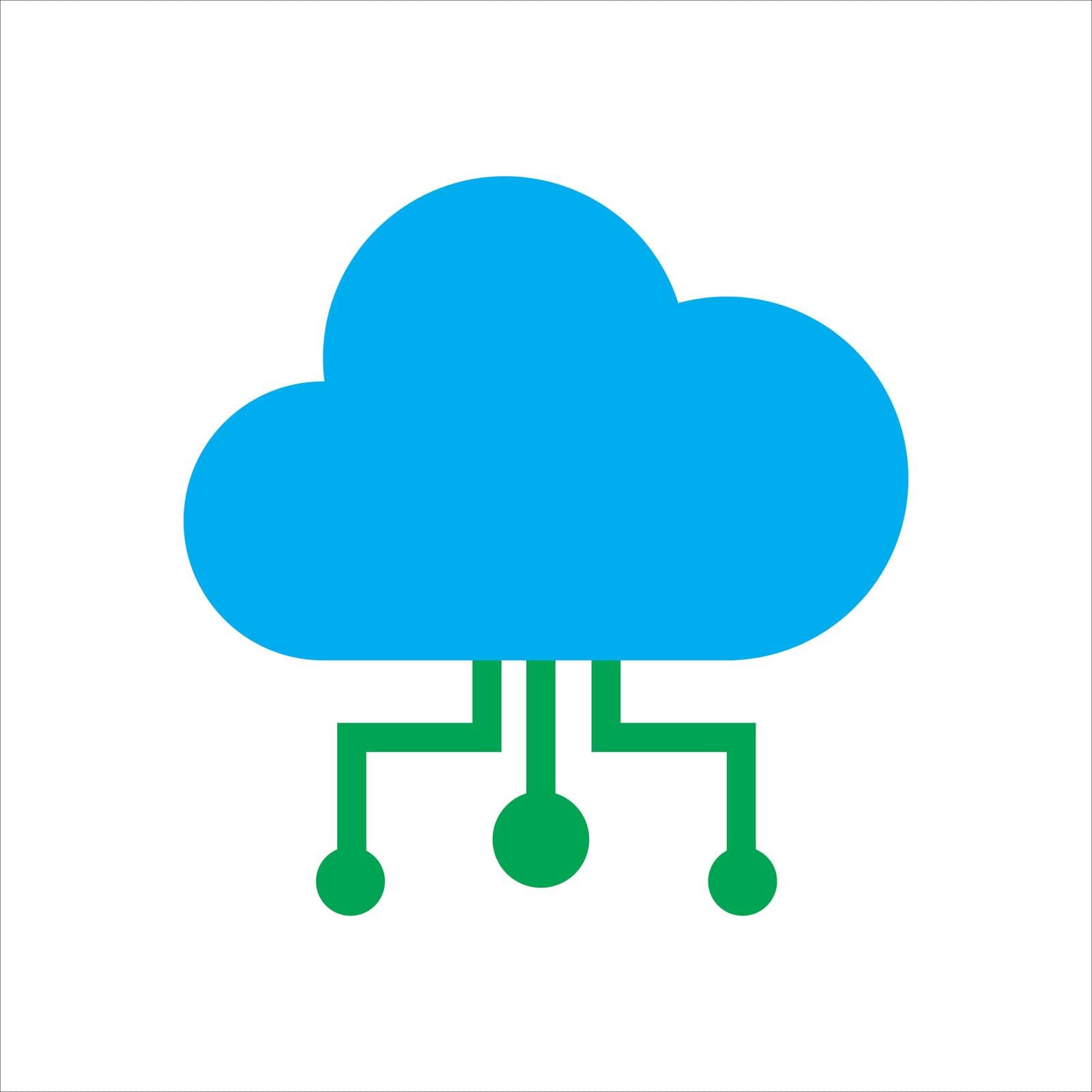 cloud illustration. cloud with conection. Concept of cloud computing. vector icon concept.
