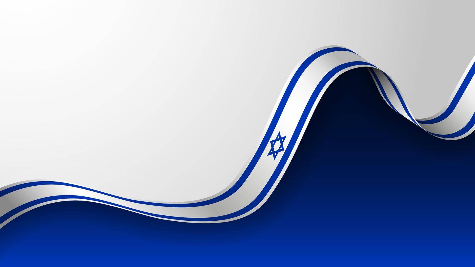 EPS10 Vector Patriotic Background with Israel flag colors. by silentstock639