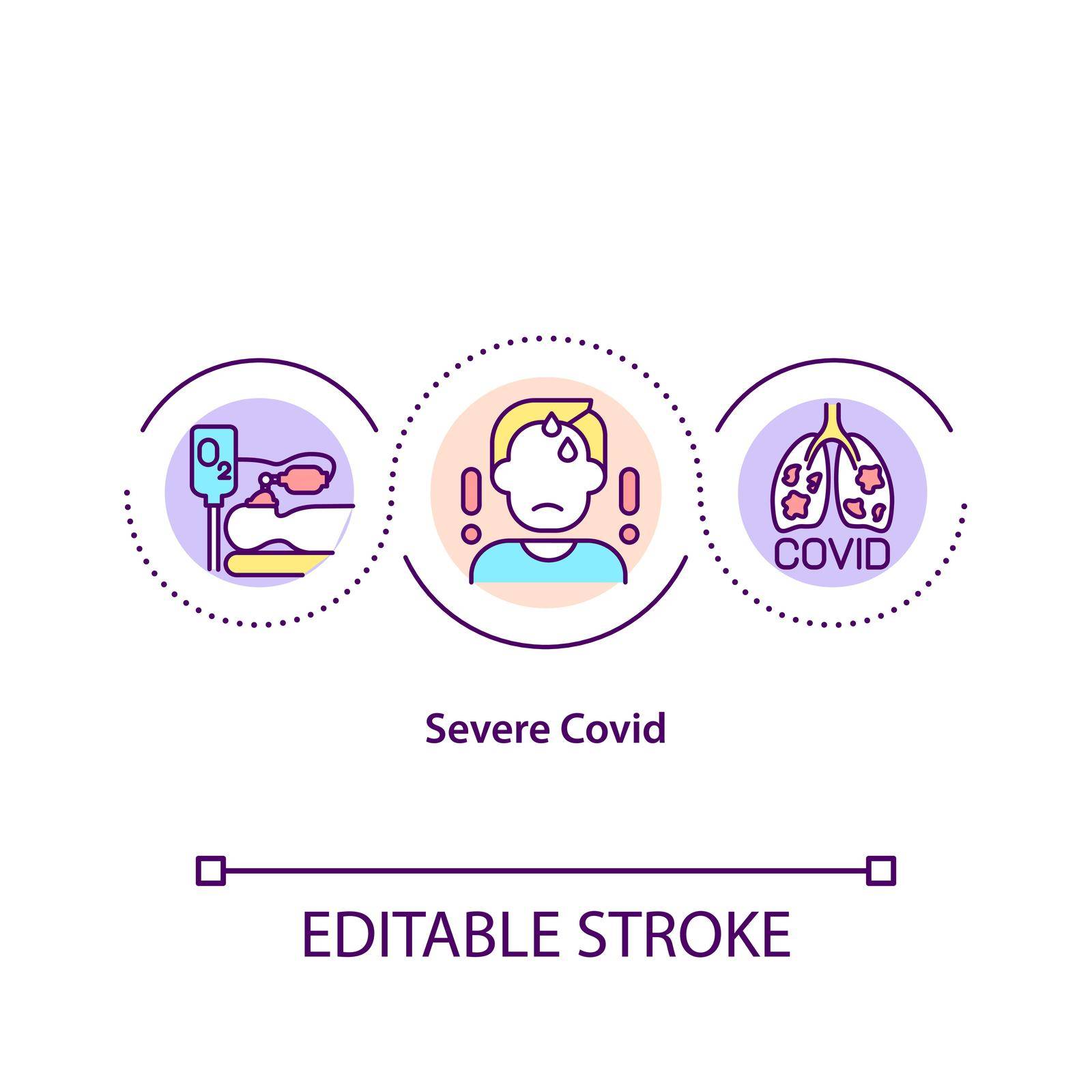 Severe covid concept icon by bsd