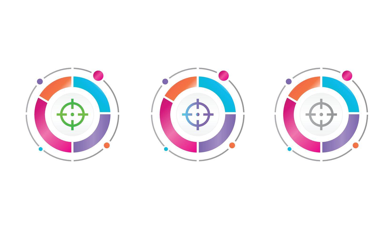 circle diagram with target icon . vector icon concept