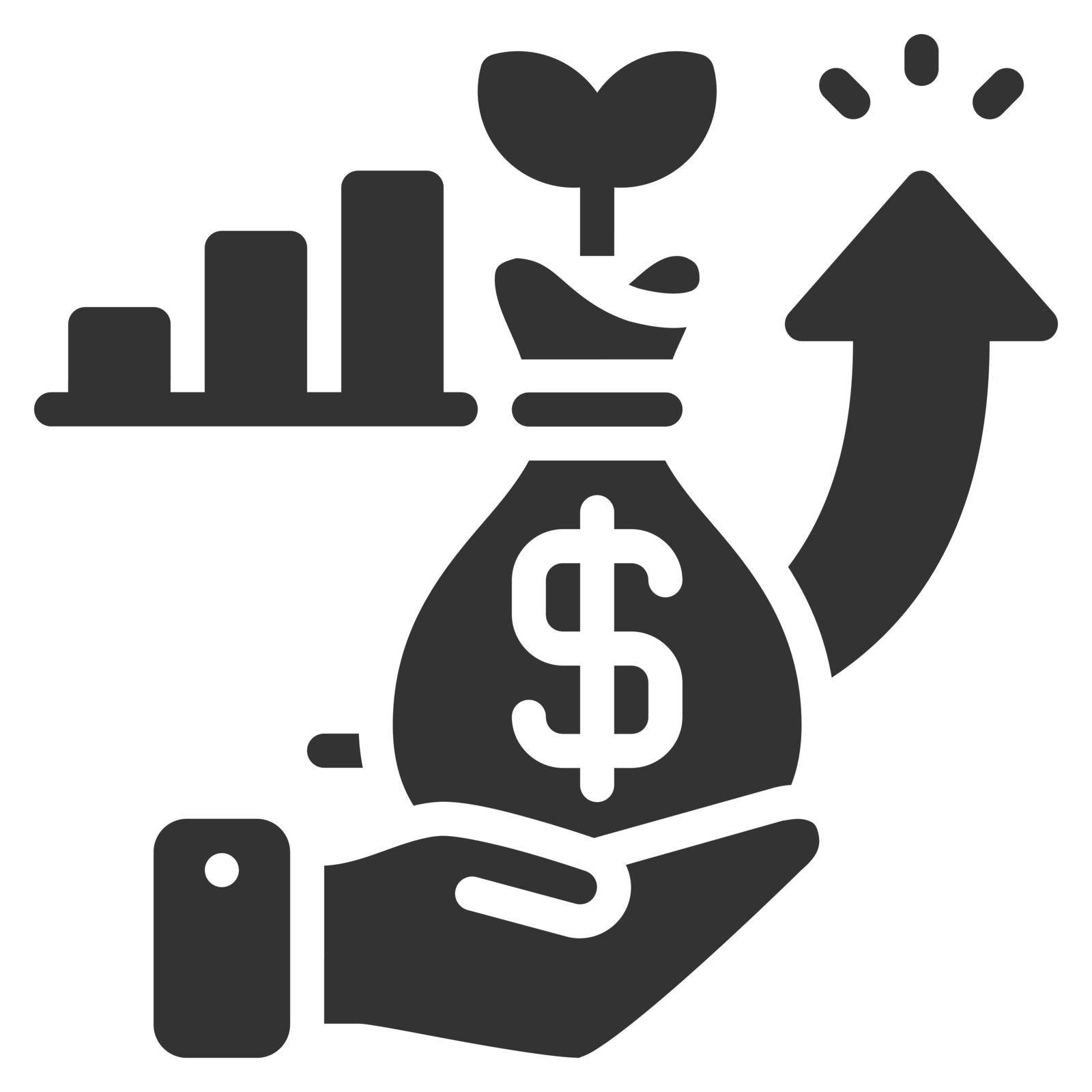 Investment icon design glyph style