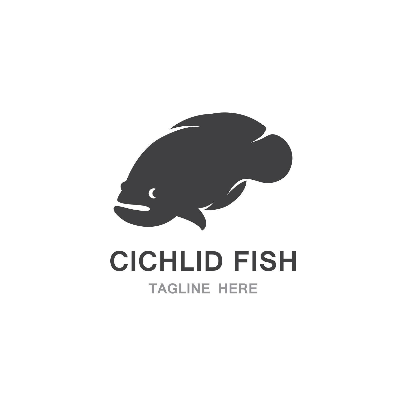 Chichlid Fish Logo ilustration vector Template