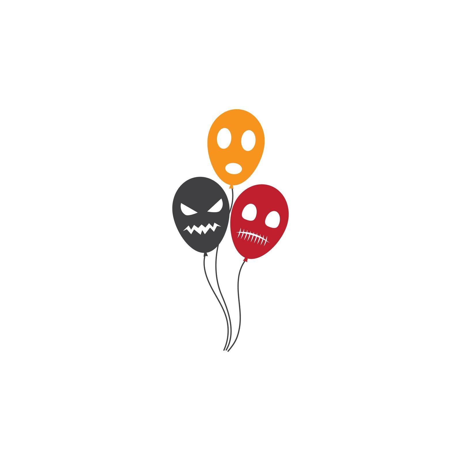 Halloween balloon character icon ilustration vector