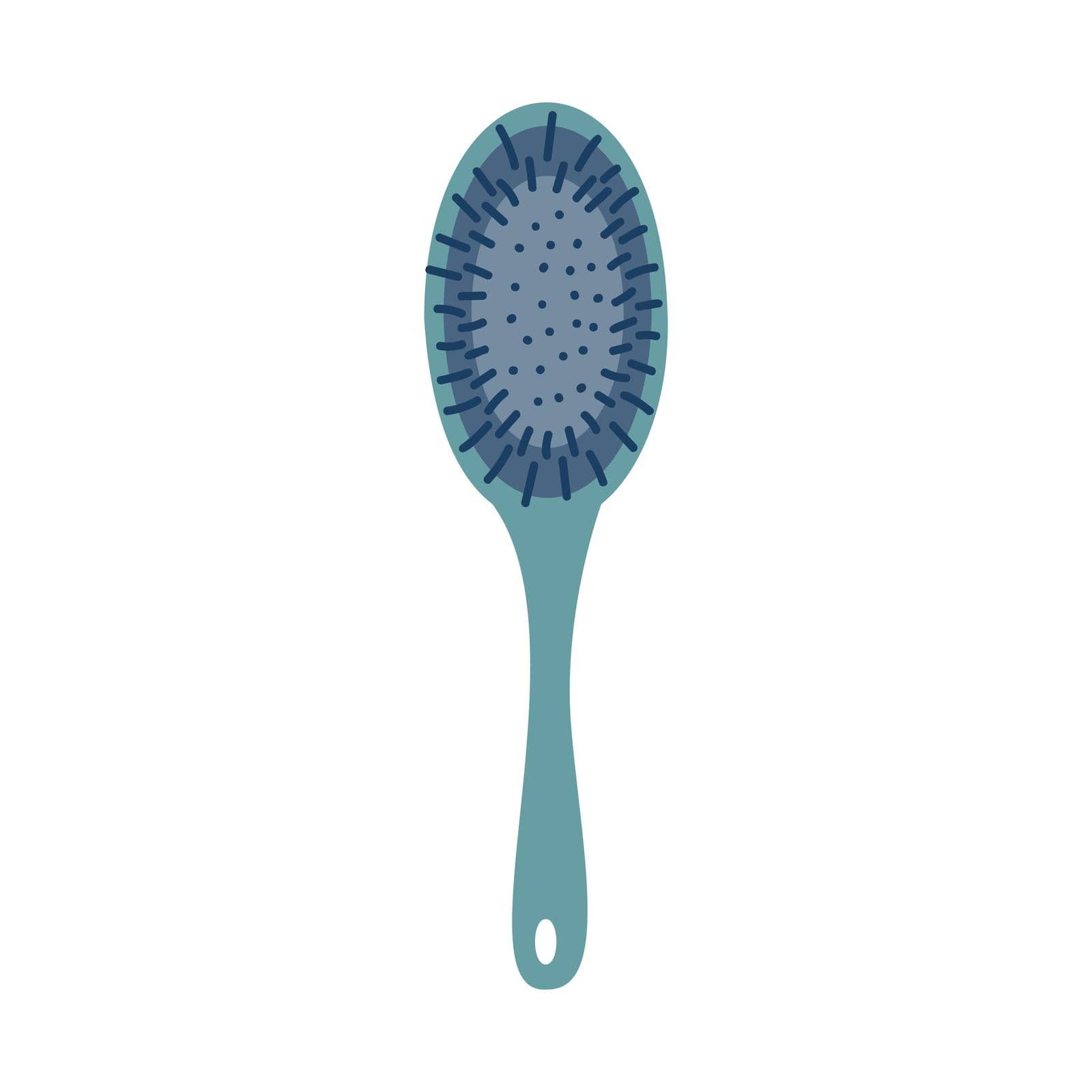 Massage comb for hair. Vector flat image on a white background.