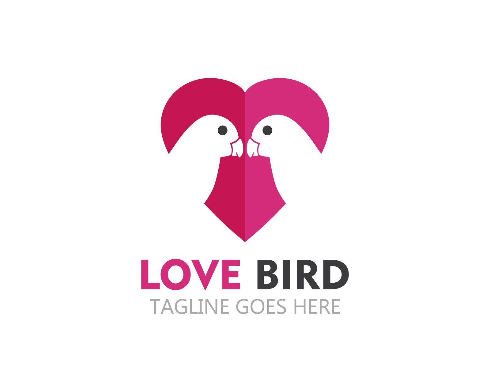 beauty lovebird logo vector icon template