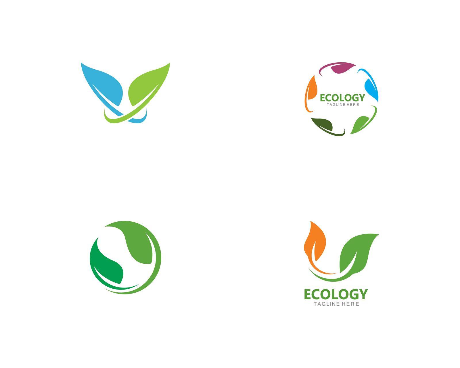 Logos of green leaf ecology nature element vector by kosasihindra55