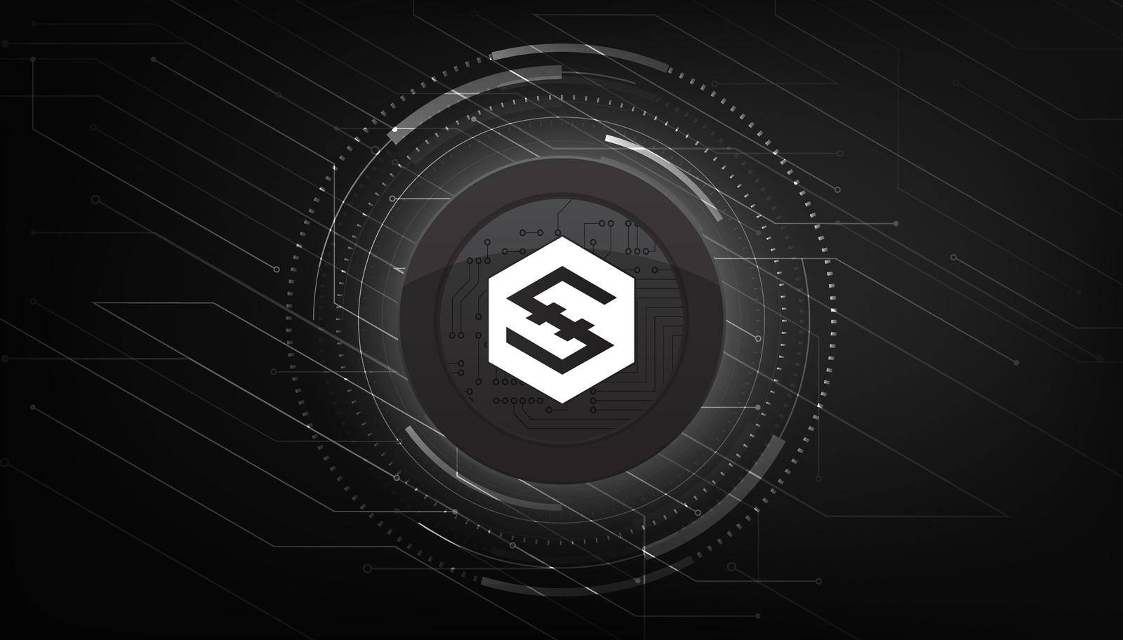 IOST coin banner. IOST coin cryptocurrency concept banner background. by windawake