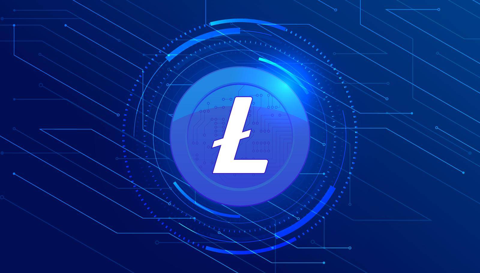 Litecoin LTC banner. LTC coin cryptocurrency concept banner background. by windawake
