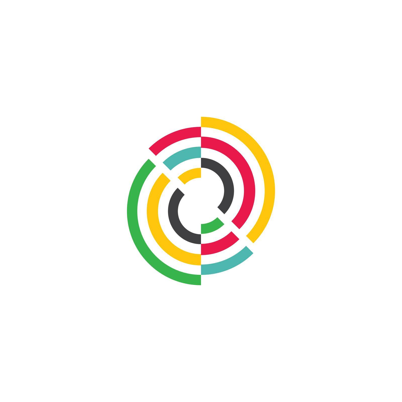 Circular logo icon vector flat design