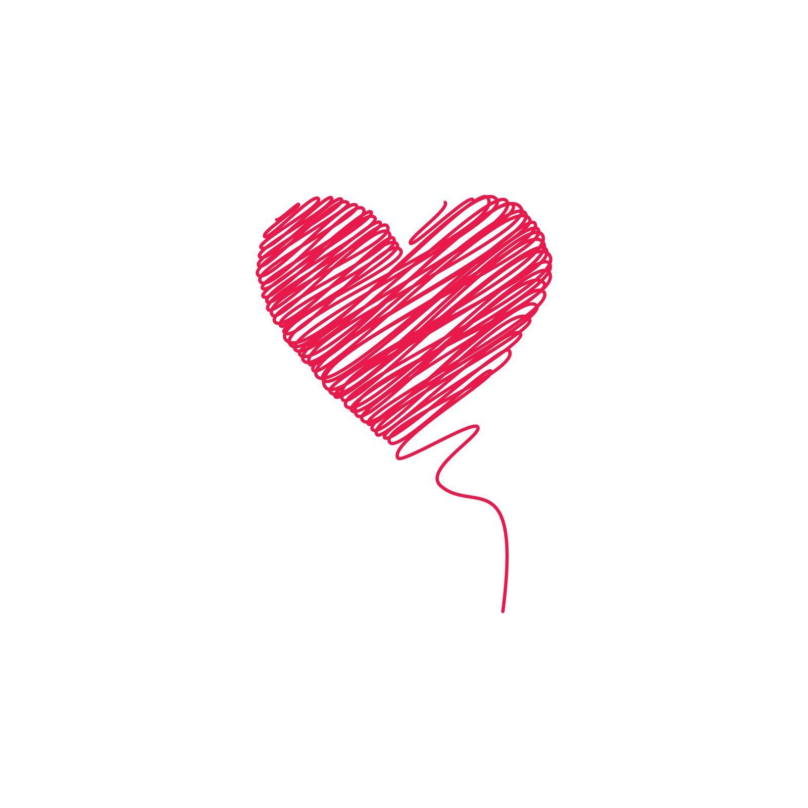 Love scribble style Vector icon illustration design Template