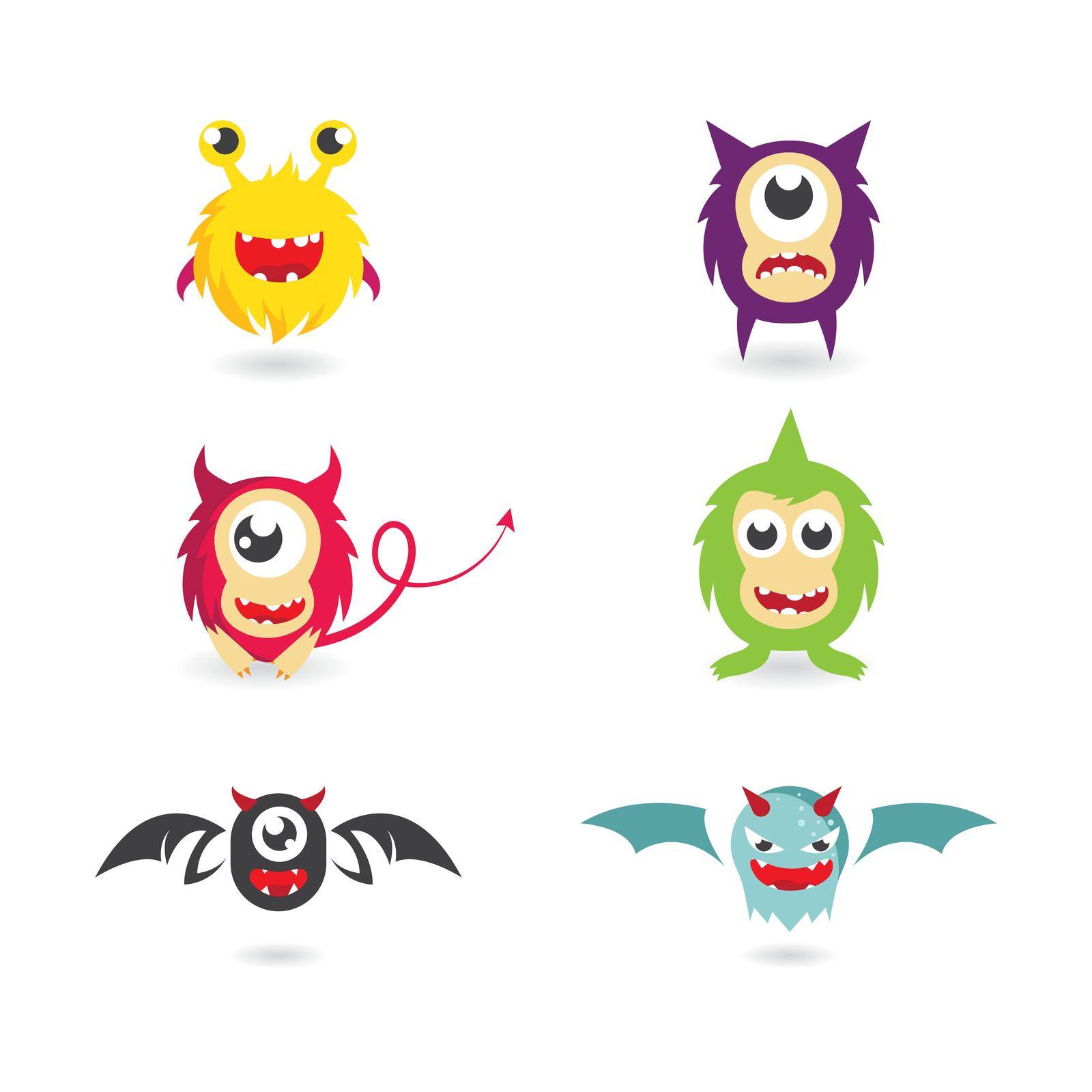 Monster cartoon character illustration vector design