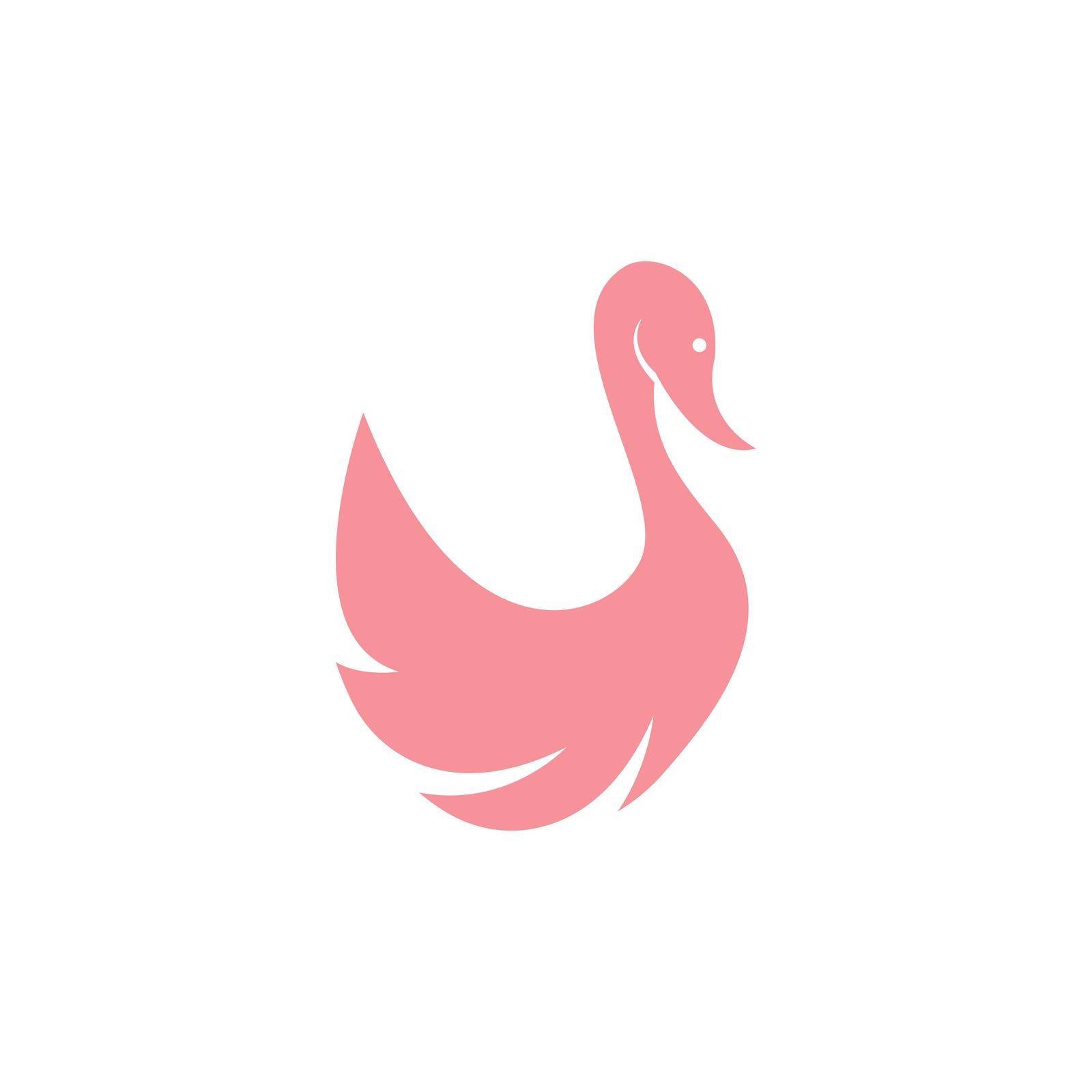 Swan illustration logo design template