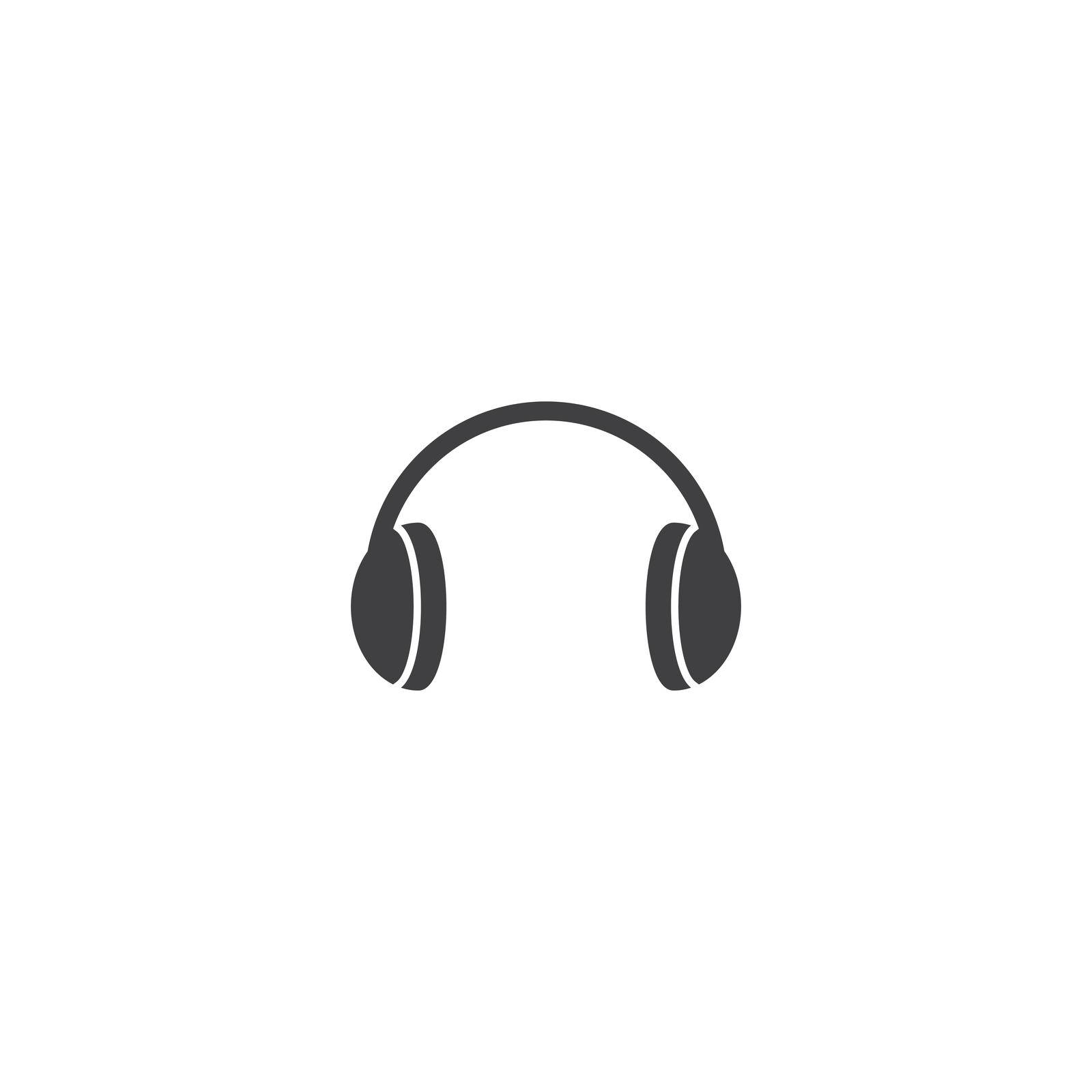 Headphone logo vector flat design