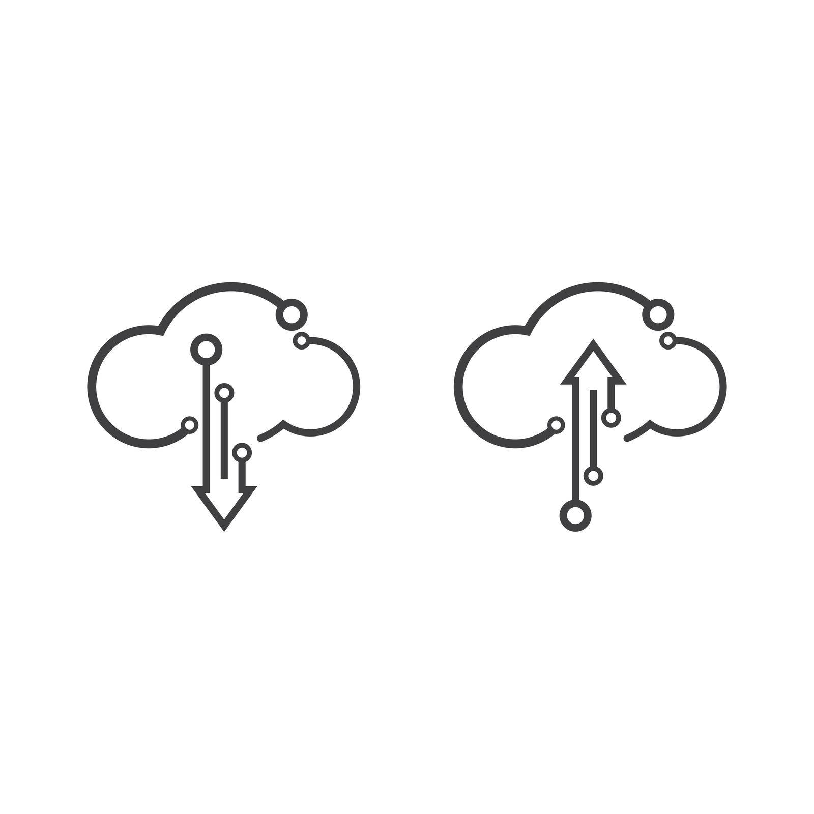 Cloud technology illustration logo vector template design