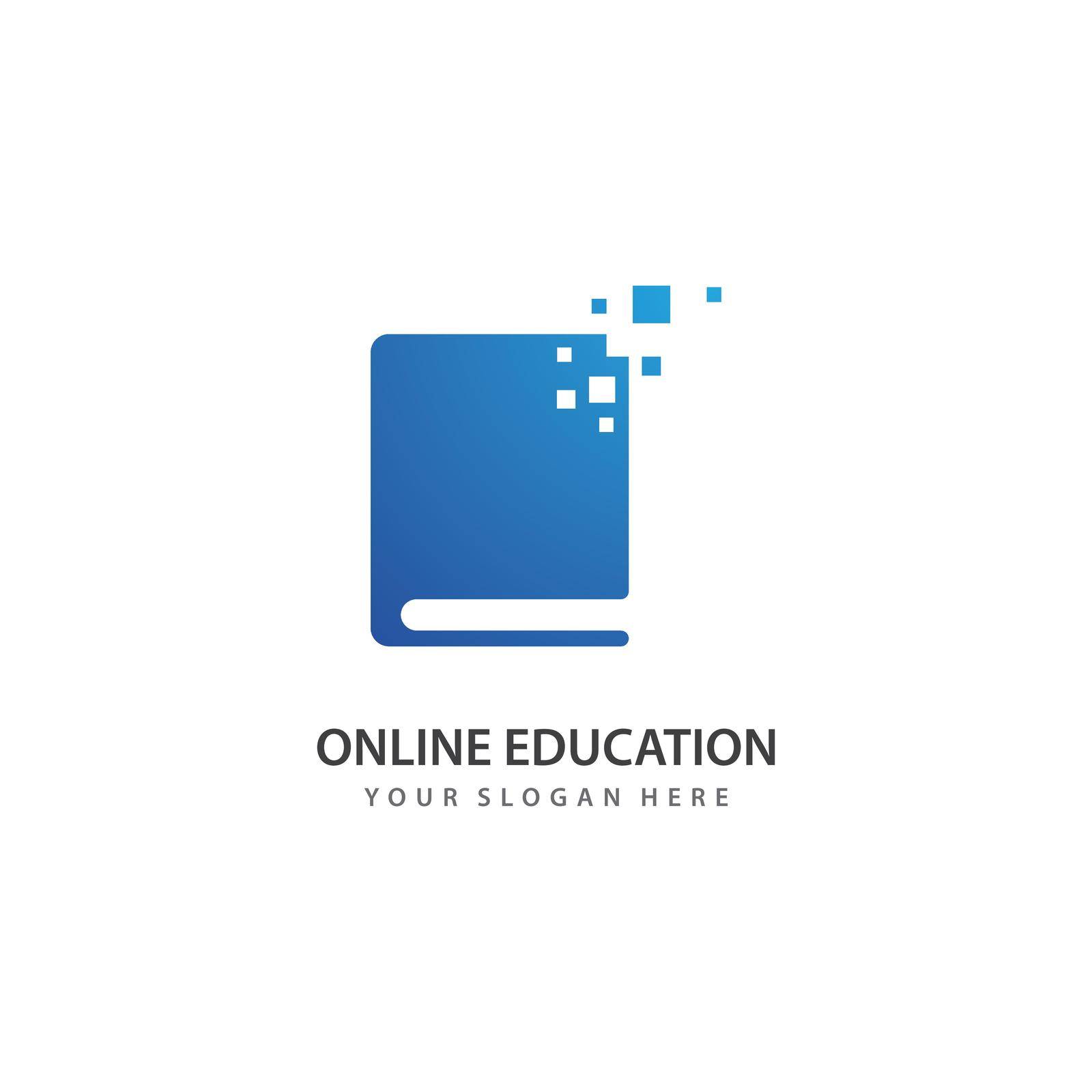 Online education illustration logo vector
