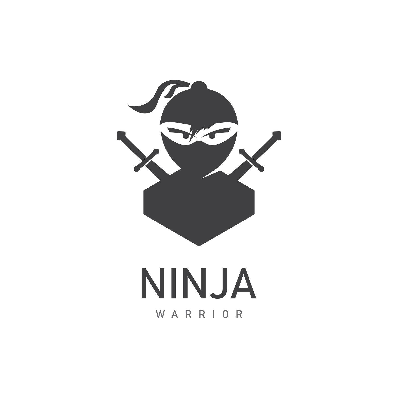 Ninja illustration logo vector template