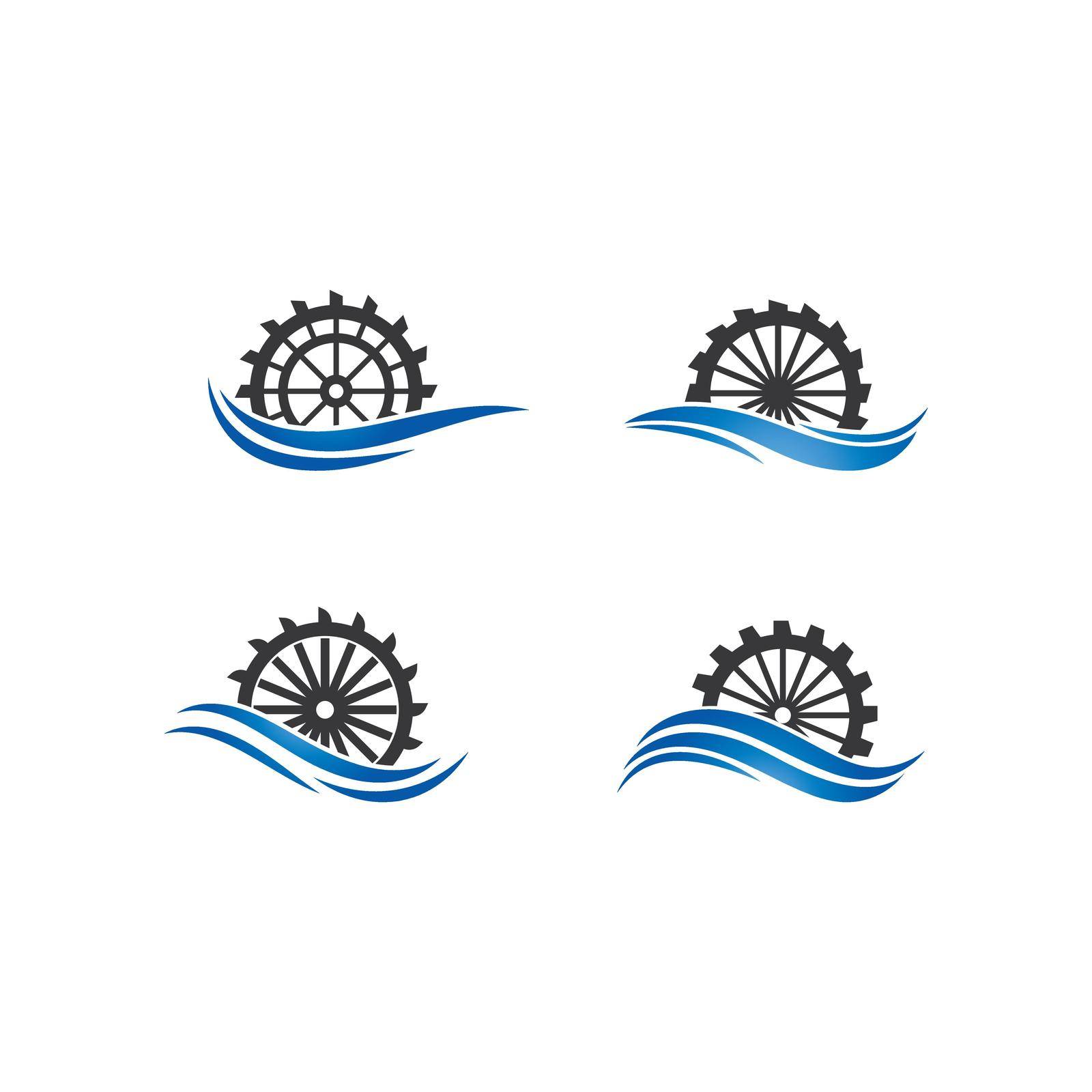 Water mill logo vector icon concept illustration by kosasihindra55