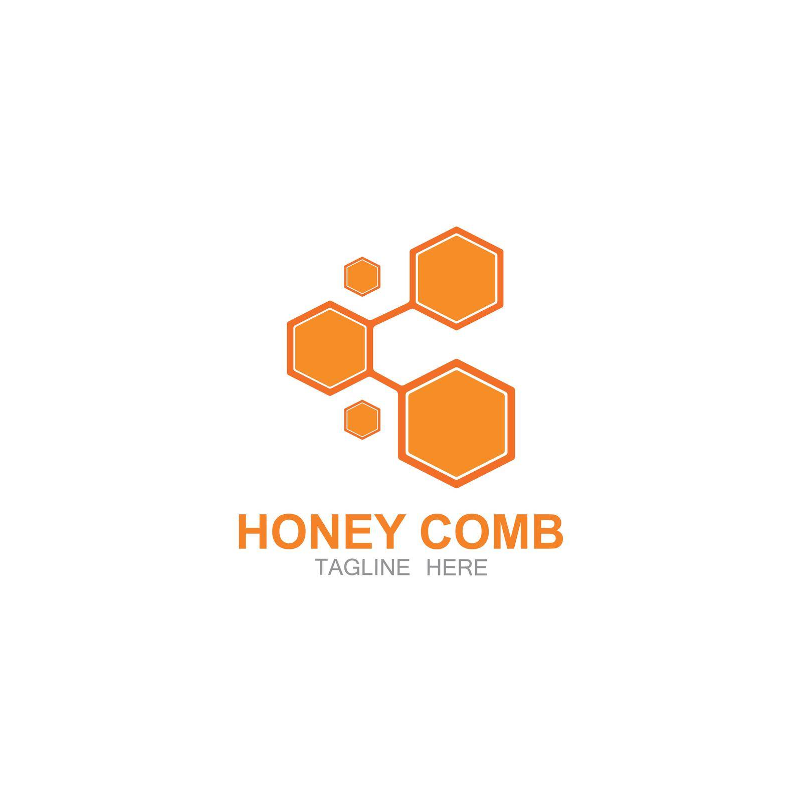 Honey comb logo vector icon concept design