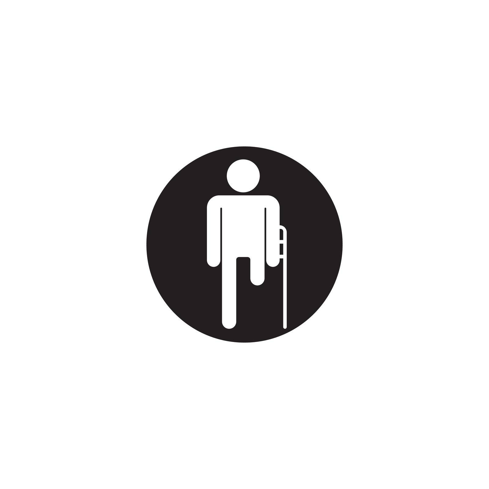 Human disabled icon logo vector icon template