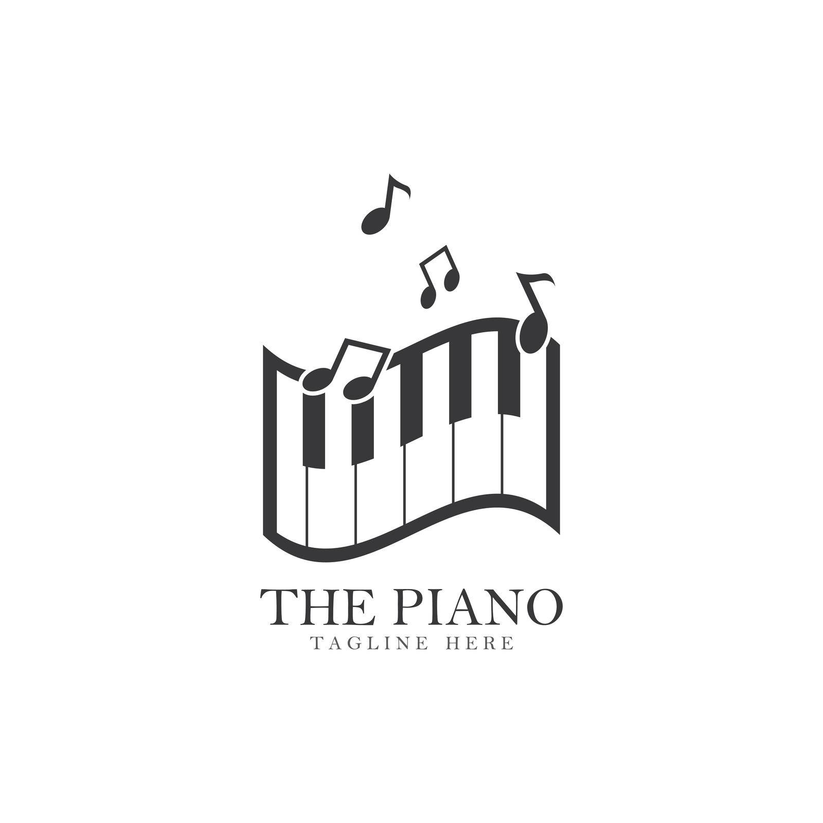 Piano logo template vector icon illustration by kosasihindra55
