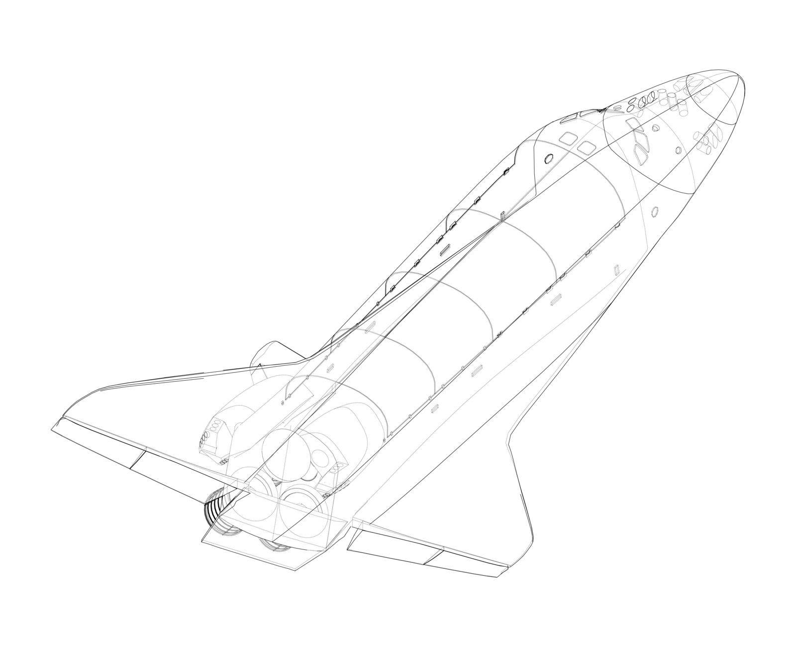Space shuttle. Vector rendering of 3d by cherezoff