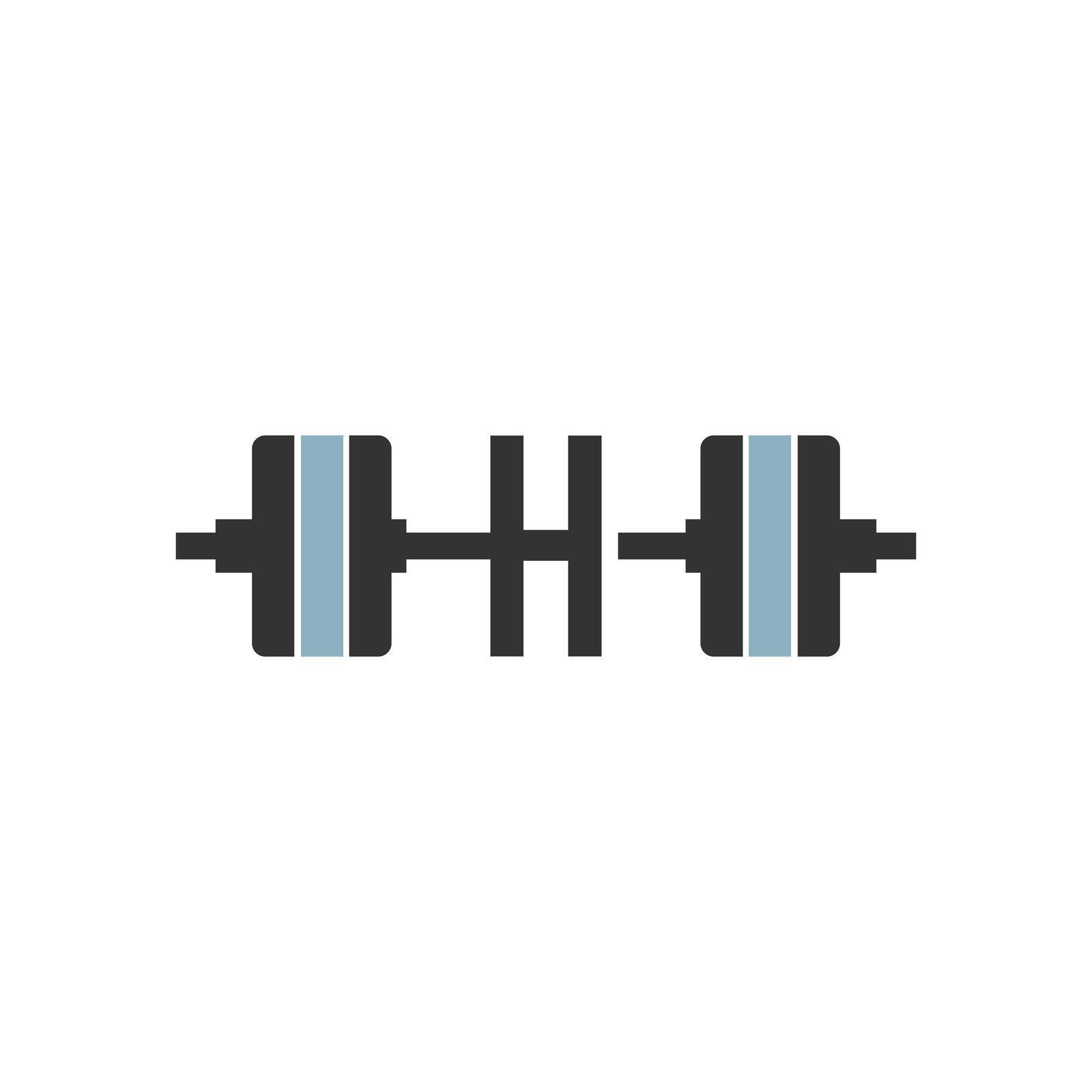 Letter H with barbell icon fitness design template by bellaxbudhong3